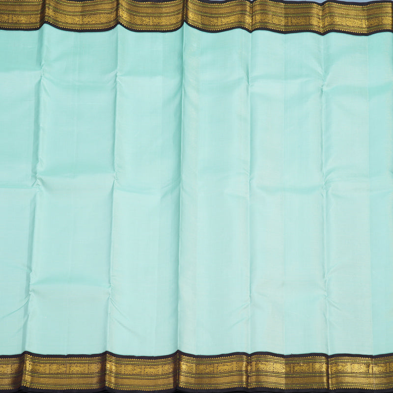 Hayagrivas Handloom Mint Green Kanjivaram Silk Saree with Kanchana Brown Border KBE2331B3-1