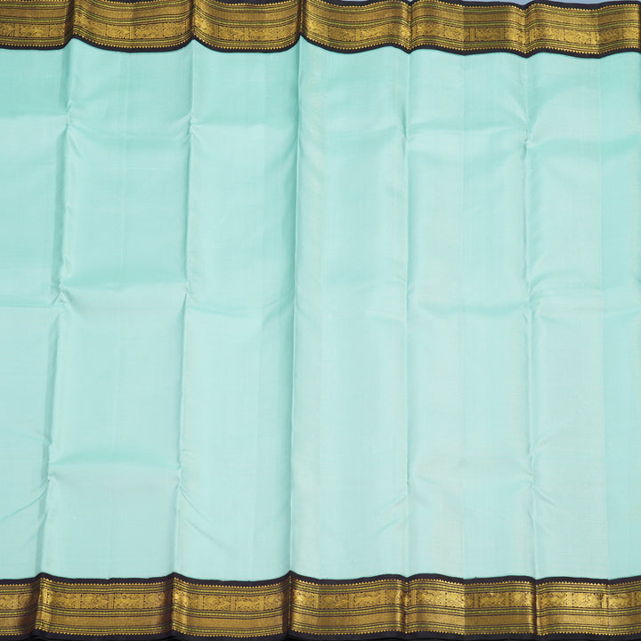 Hayagrivas Handloom Mint Green Kanjivaram Silk Saree with Kanchana Brown Border KBE2331B3-1