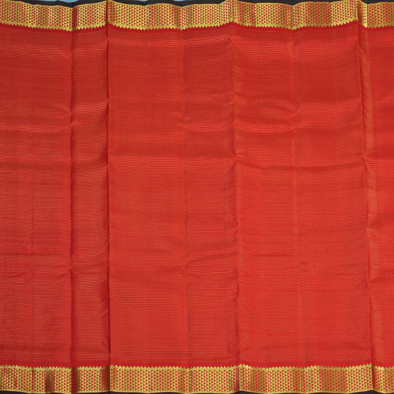 Hayagrivas Handloom Red Ten Yards Silk Saree KBE2332B2-1