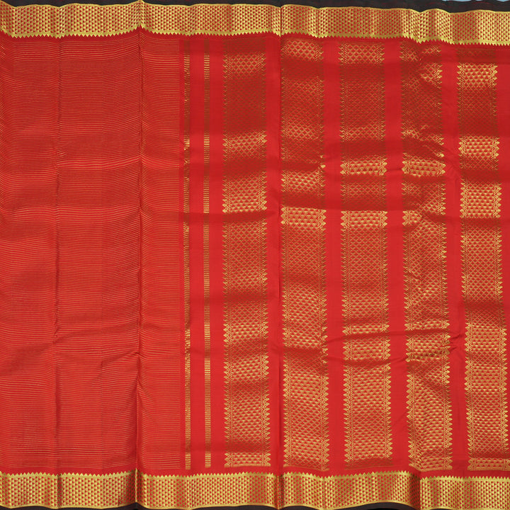 Hayagrivas Handloom Red Ten Yards Silk Saree KBE2332B2-1