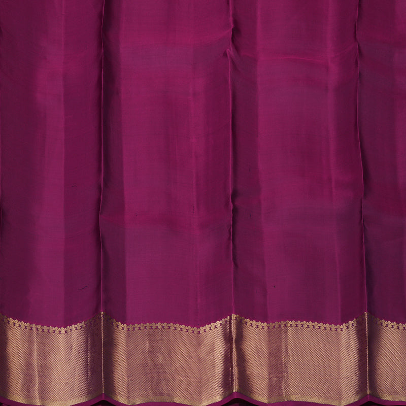 Hayagrivas Handloom Peacock Green Kanjivaram Silk Saree with Purple Border KBE2333B2-2