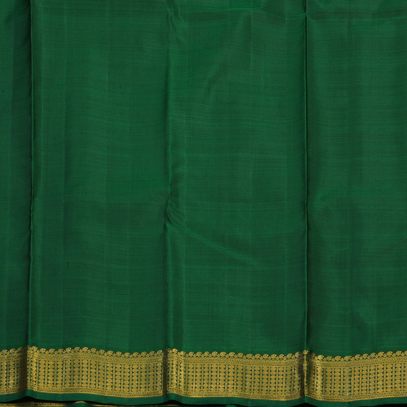 Hayagrivas Handloom Mambazham Orange Kanjivaram Silk Saree with Bottle Green Border KBE2334B14-1