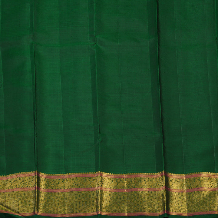 Hayagrivas Handloom Wine Maroon Kanjivaram Silk Saree with Bottle Green Border KBE2334B7-1