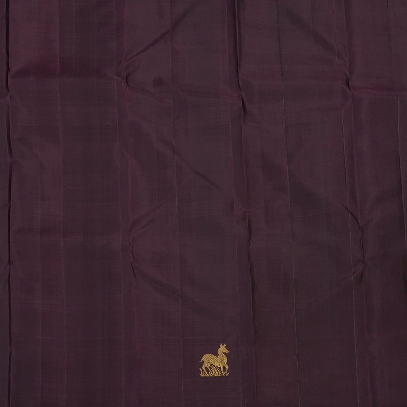 Hayagrivas Handloom Burgundy Kanjivaram Silk Saree KBE2335B14-1