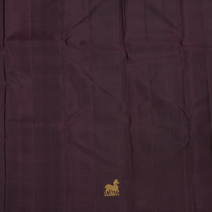 Hayagrivas Handloom Burgundy Kanjivaram Silk Saree KBE2335B14-1
