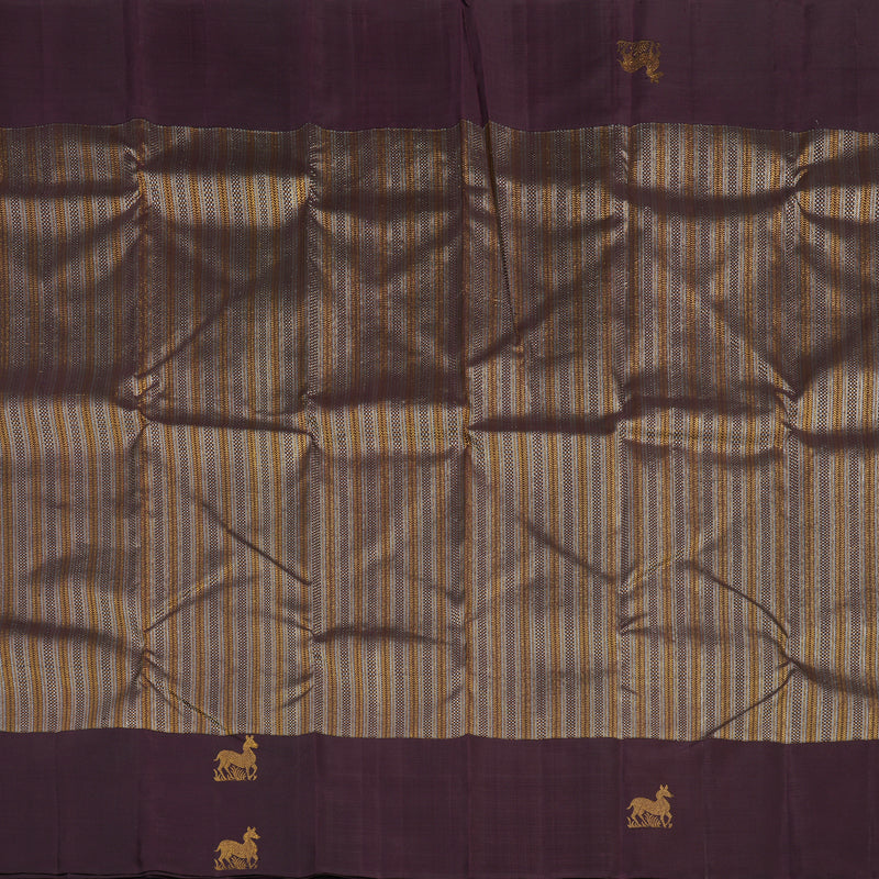 Hayagrivas Handloom Burgundy Kanjivaram Silk Saree KBE2335B14-1