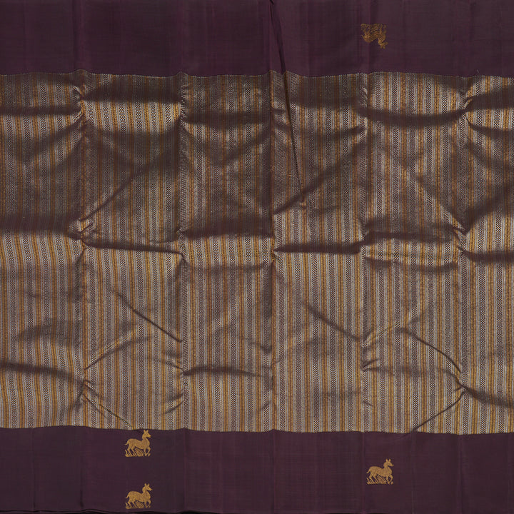 Hayagrivas Handloom Burgundy Kanjivaram Silk Saree KBE2335B14-1