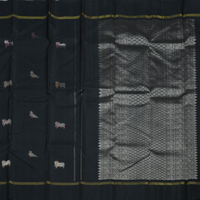 Hayagrivas Handloom Black Kanjivaram Silk Saree KBE2335B6-2