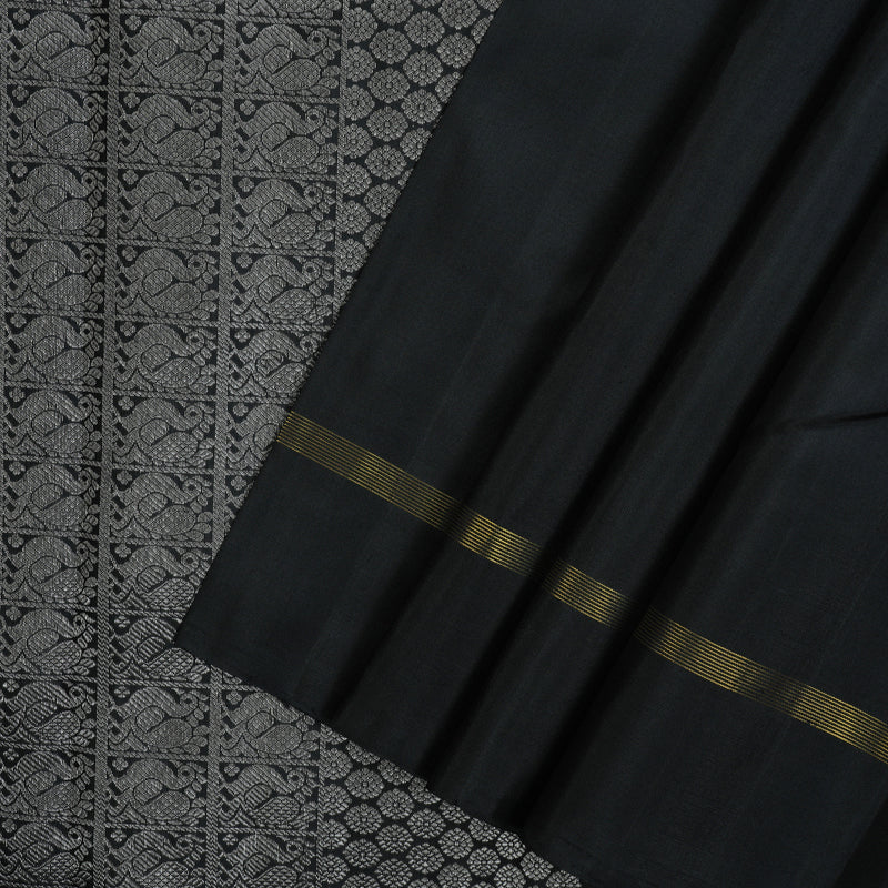 Hayagrivas Handloom Black Kanjivaram Silk Saree KBE2335B6-2