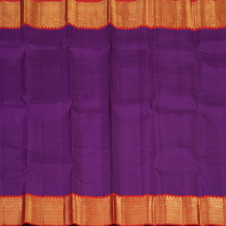 Hayagrivas Handloom Purple Kanjivaram Silk Saree with Red Border KBE2336B2-4