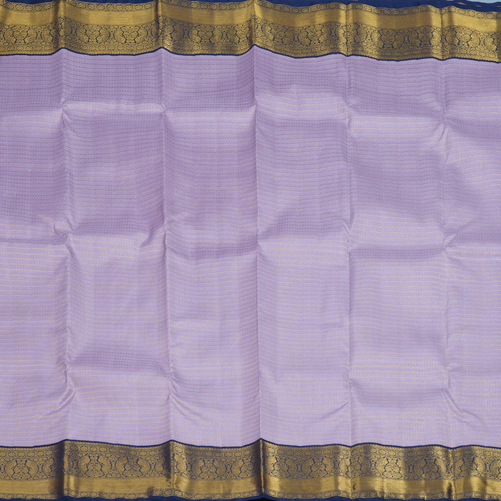 Hayagrivas Handloom Lilac Kanjivaram Silk Saree with Dark Blue Border KBE2336B5-1