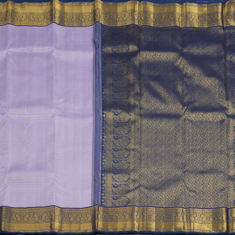 Hayagrivas Handloom Lilac Kanjivaram Silk Saree with Dark Blue Border KBE2336B5-1