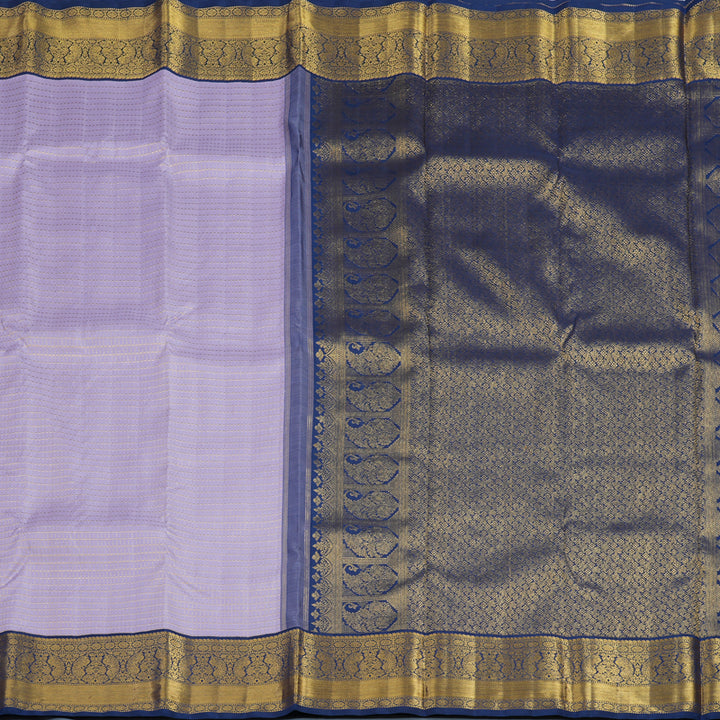 Hayagrivas Handloom Lilac Kanjivaram Silk Saree with Dark Blue Border KBE2336B5-1