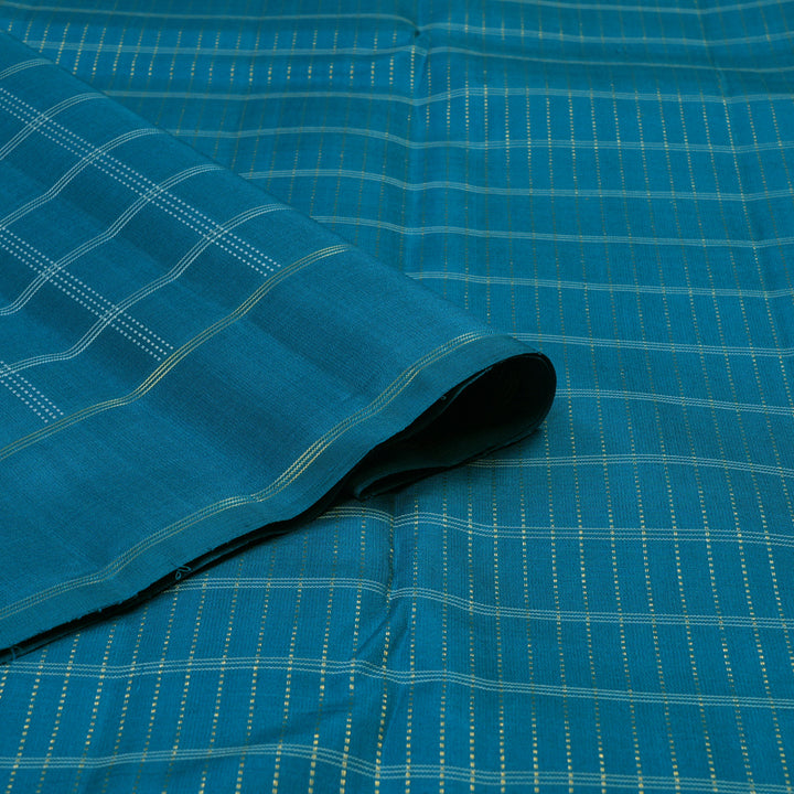 Hayagrivas Handloom Teal Blue Kanjivaram Silk Saree KBE2336B7-1