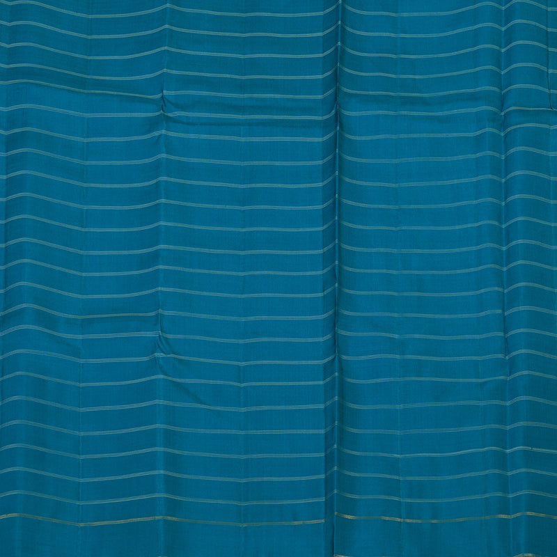 Hayagrivas Handloom Teal Blue Kanjivaram Silk Saree KBE2336B7-1
