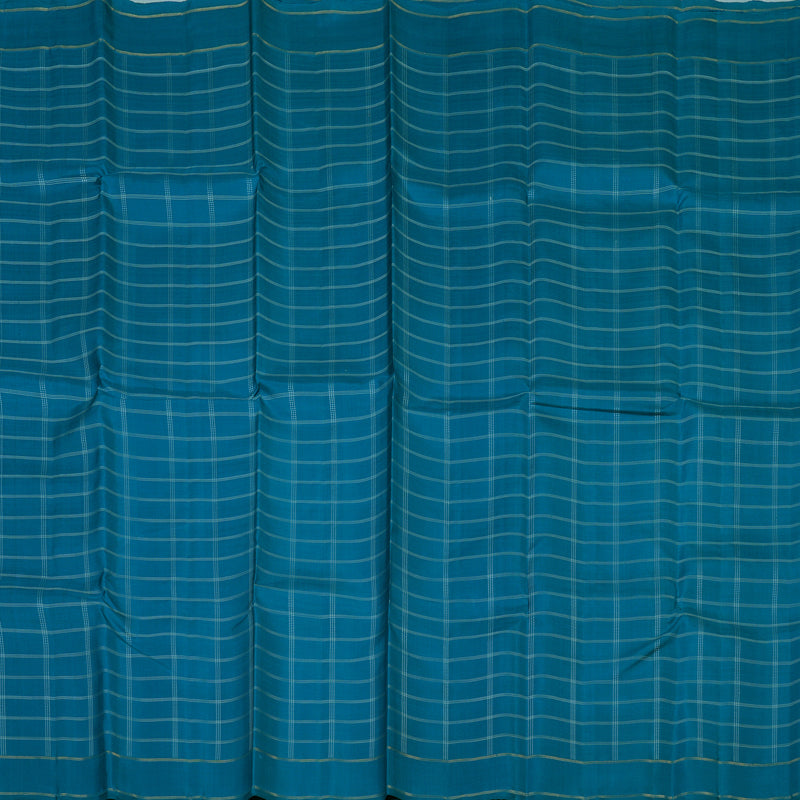 Hayagrivas Handloom Teal Blue Kanjivaram Silk Saree KBE2336B7-1