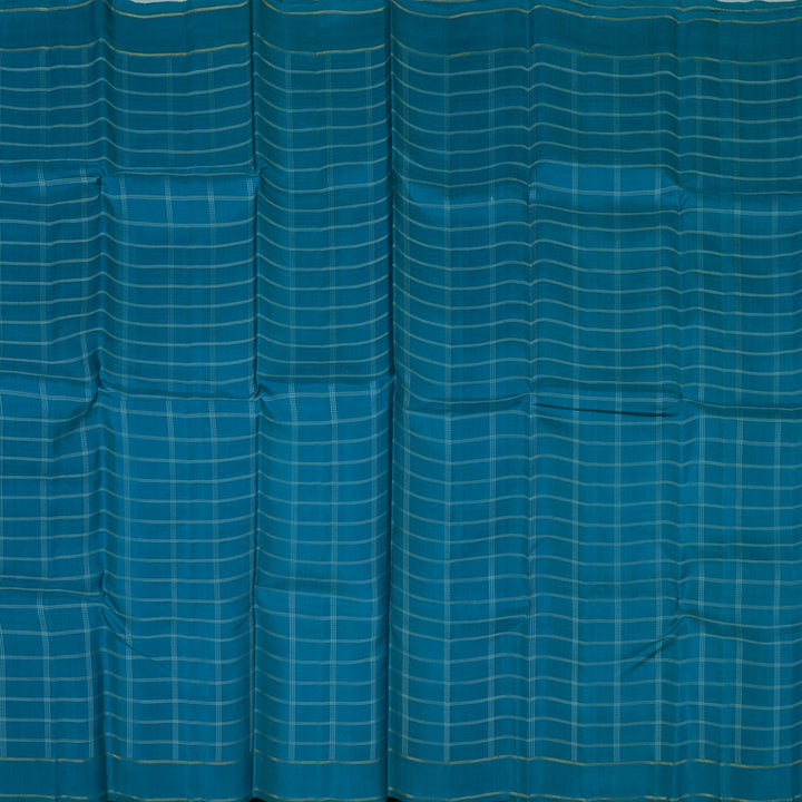 Hayagrivas Handloom Teal Blue Kanjivaram Silk Saree KBE2336B7-1
