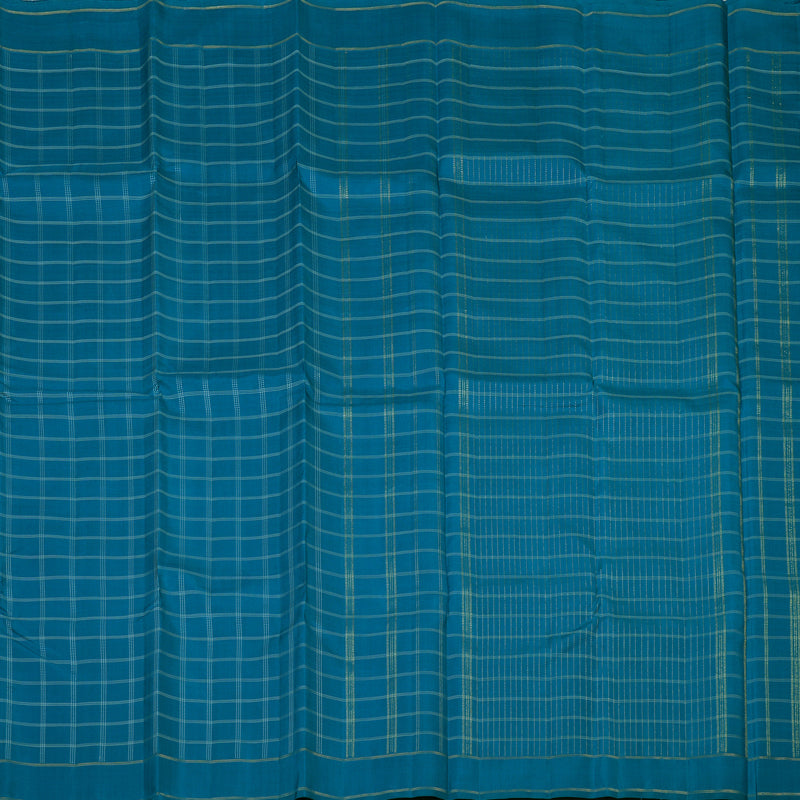 Hayagrivas Handloom Teal Blue Kanjivaram Silk Saree KBE2336B7-1