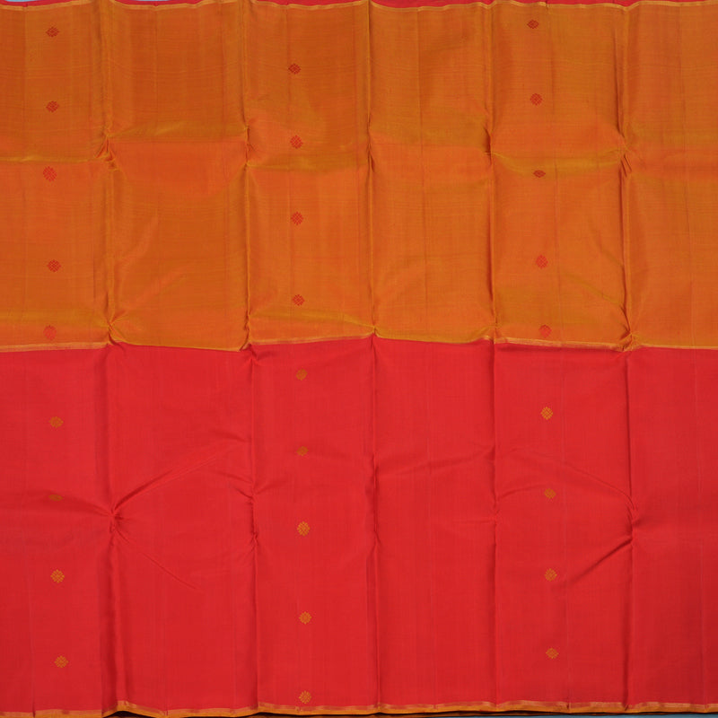 Hayagrivas Handloom Orange & Red Kanjivaram Silk Saree KBE2337B2-2