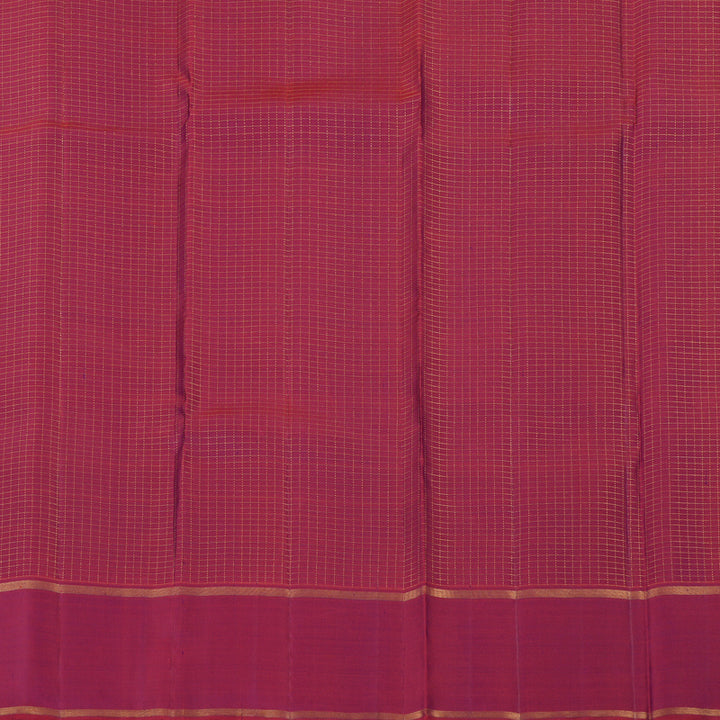 Hayagrivas Handloom Violet Kanjivaram Silk Saree with Magenta Border KBE2337B5-1
