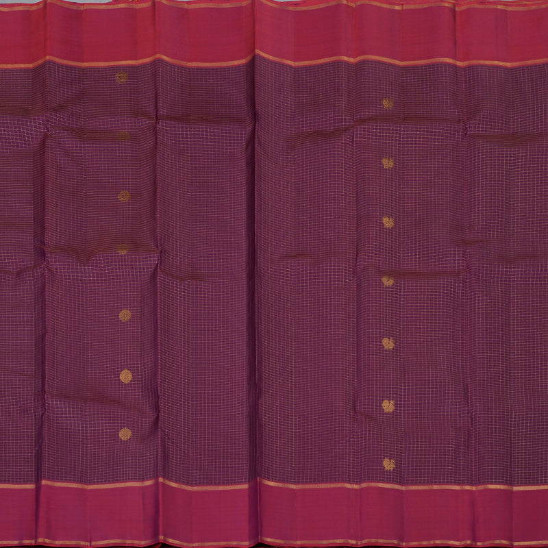 Hayagrivas Handloom Violet Kanjivaram Silk Saree with Magenta Border KBE2337B5-1