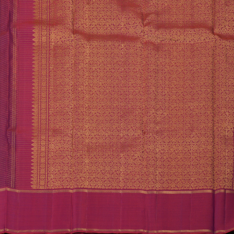 Hayagrivas Handloom Violet Kanjivaram Silk Saree with Magenta Border KBE2337B5-1