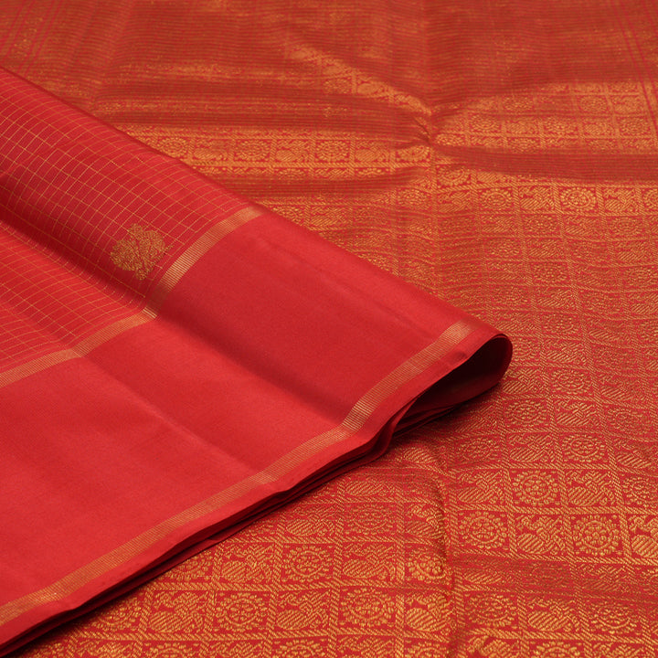 Hayagrivas Handloom Red Kanjivaram Silk Saree KBE2337B5-2