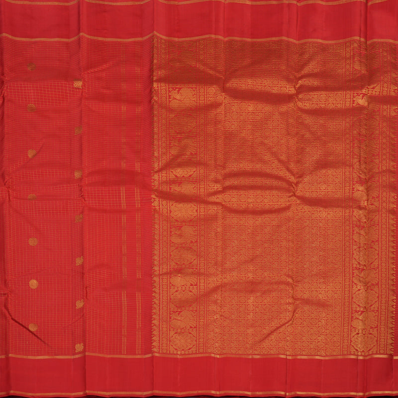 Hayagrivas Handloom Red Kanjivaram Silk Saree KBE2337B5-2