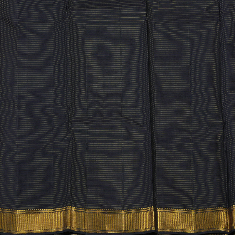 Hayagrivas Handloom Grey Kanjivaram Silk Saree with Karum Neelam Border KBE2339B13-1