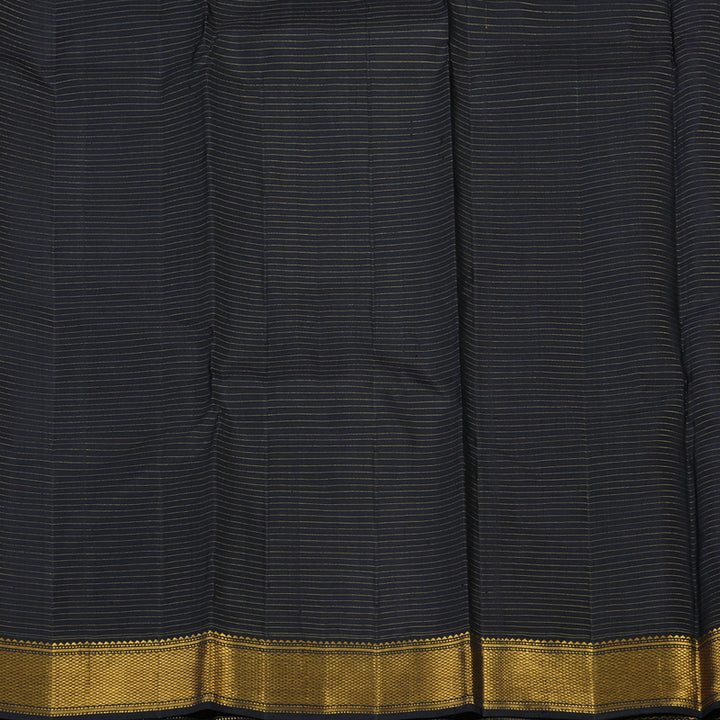 Hayagrivas Handloom Grey Kanjivaram Silk Saree with Karum Neelam Border KBE2339B13-1