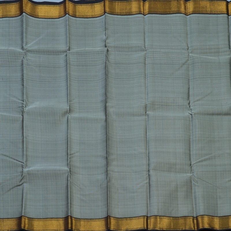 Hayagrivas Handloom Grey Kanjivaram Silk Saree with Karum Neelam Border KBE2339B13-1