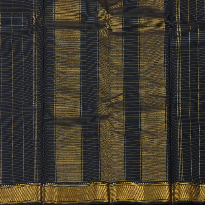 Hayagrivas Handloom Grey Kanjivaram Silk Saree with Karum Neelam Border KBE2339B13-1