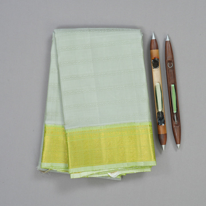 Hayagrivas Handloom Pastel Green Kanjivaram Silk Saree with Neon Green Border KBE2339B5-1