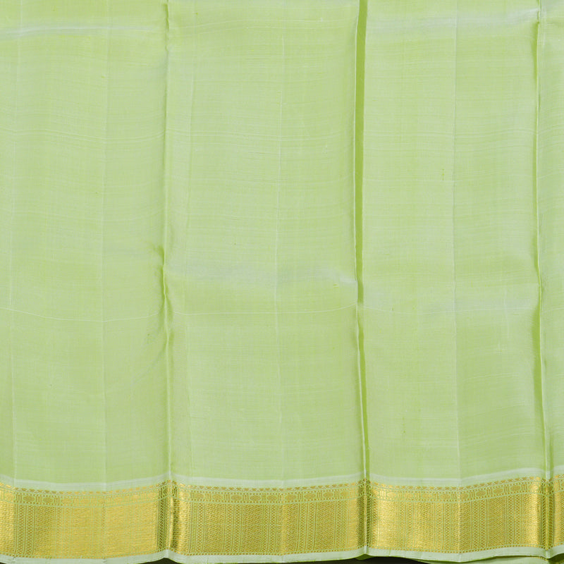 Hayagrivas Handloom Pastel Green Kanjivaram Silk Saree with Neon Green Border KBE2339B5-1