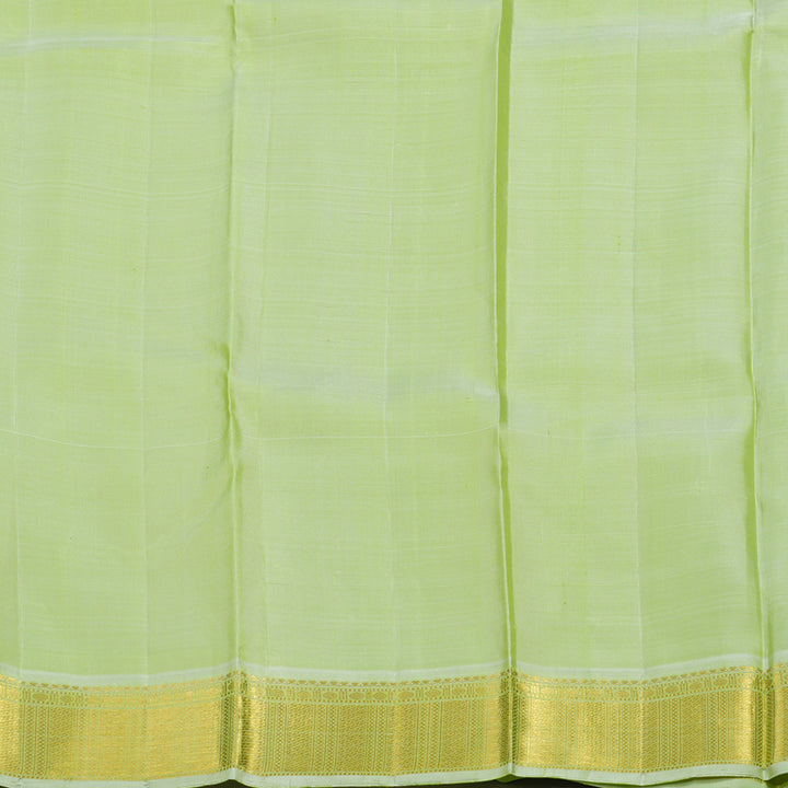 Hayagrivas Handloom Pastel Green Kanjivaram Silk Saree with Neon Green Border KBE2339B5-1