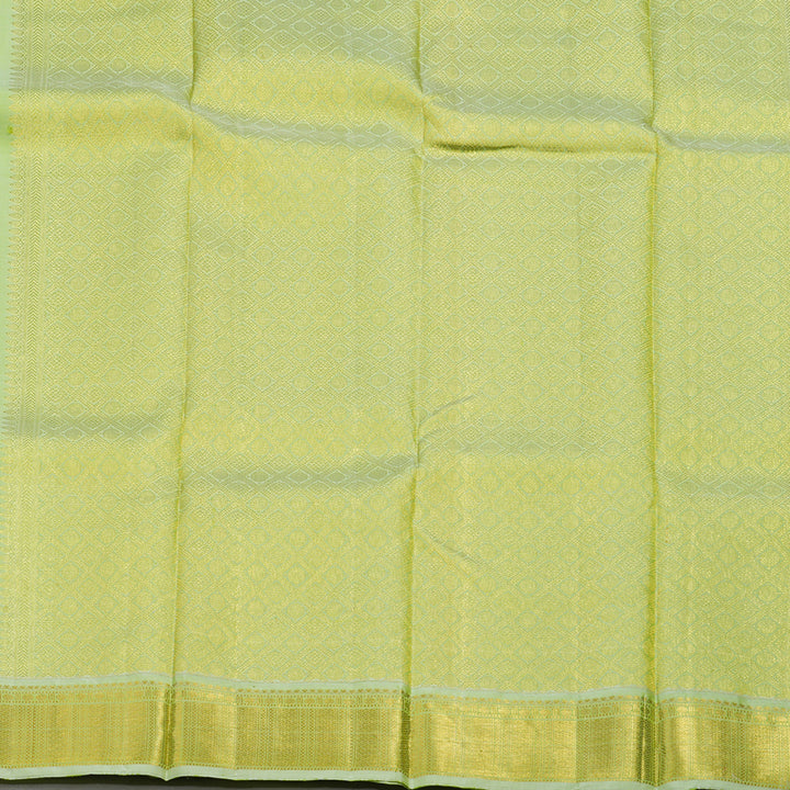 Hayagrivas Handloom Pastel Green Kanjivaram Silk Saree with Neon Green Border KBE2339B5-1