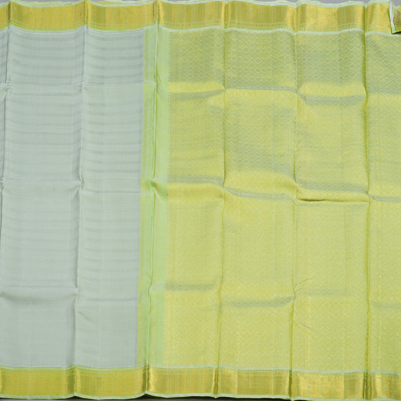 Hayagrivas Handloom Pastel Green Kanjivaram Silk Saree with Neon Green Border KBE2339B5-1