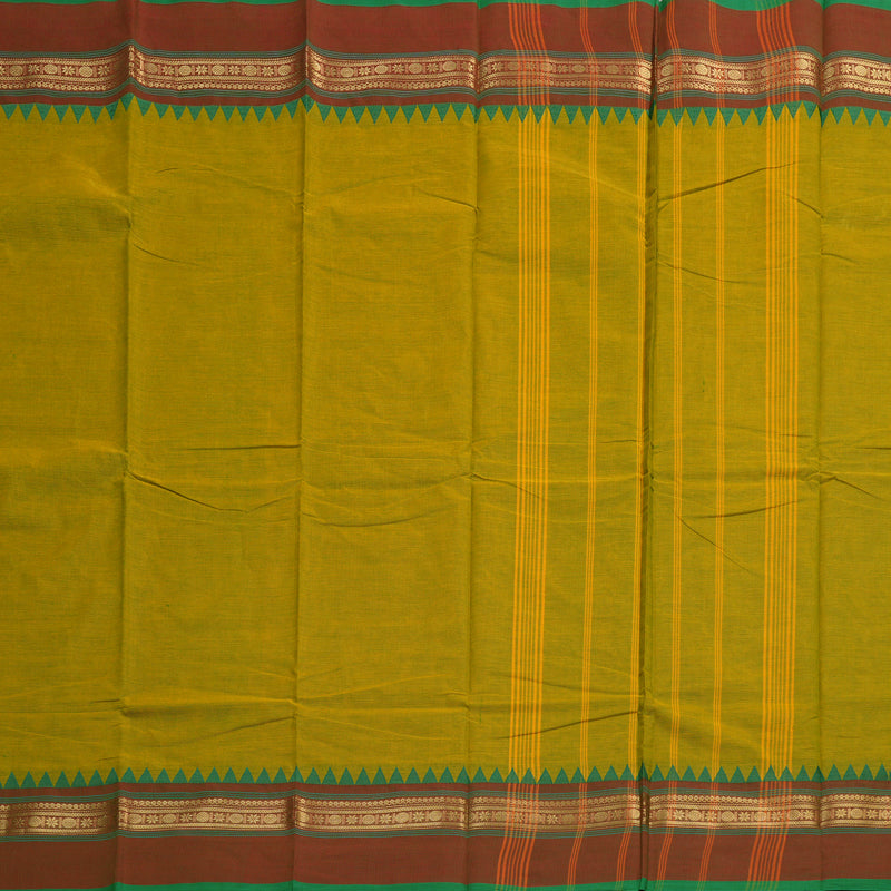Hayagrivas Handloom Pure Cotton Saree in Charming Mehendi Green KBE233D1-12
