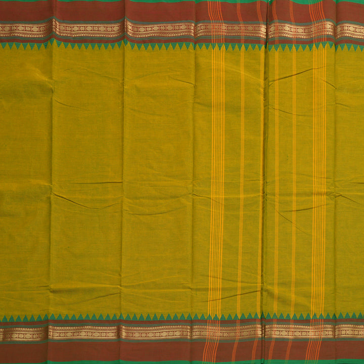 Hayagrivas Handloom Pure Cotton Saree in Charming Mehendi Green KBE233D1-12