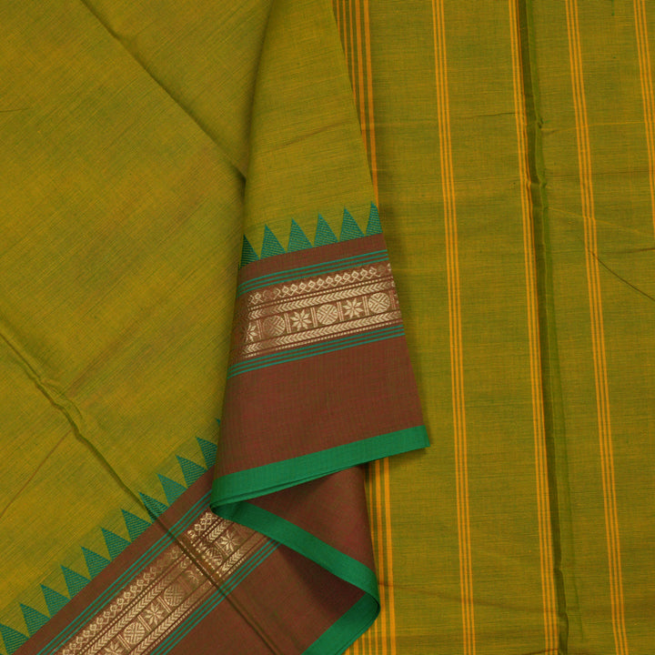 Hayagrivas Handloom Pure Cotton Saree in Charming Mehendi Green KBE233D1-12