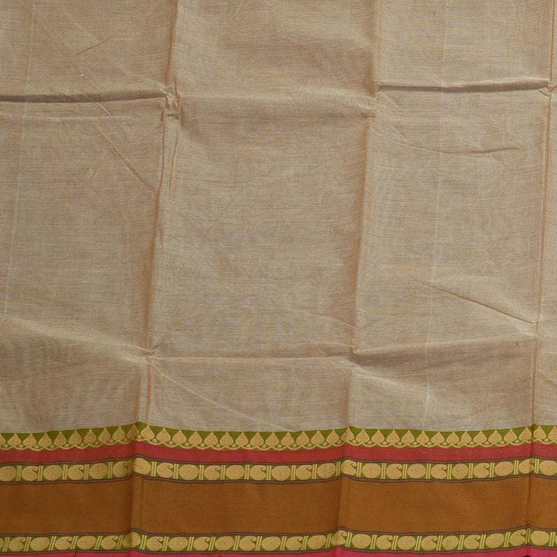 Hayagrivas Handloom Pure Cotton Saree in Graceful Sandal KBE233D1-13