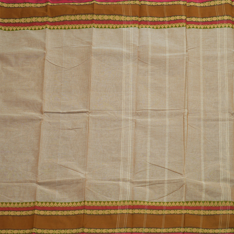 Hayagrivas Handloom Pure Cotton Saree in Graceful Sandal KBE233D1-13
