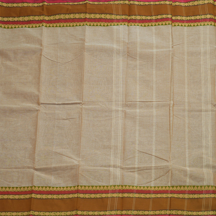Hayagrivas Handloom Pure Cotton Saree in Graceful Sandal KBE233D1-13