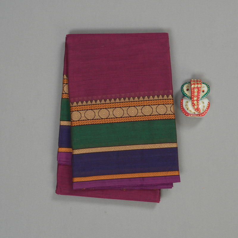 Hayagrivas Handloom Pure Cotton Saree in Stunning Purple KBE233D1-17