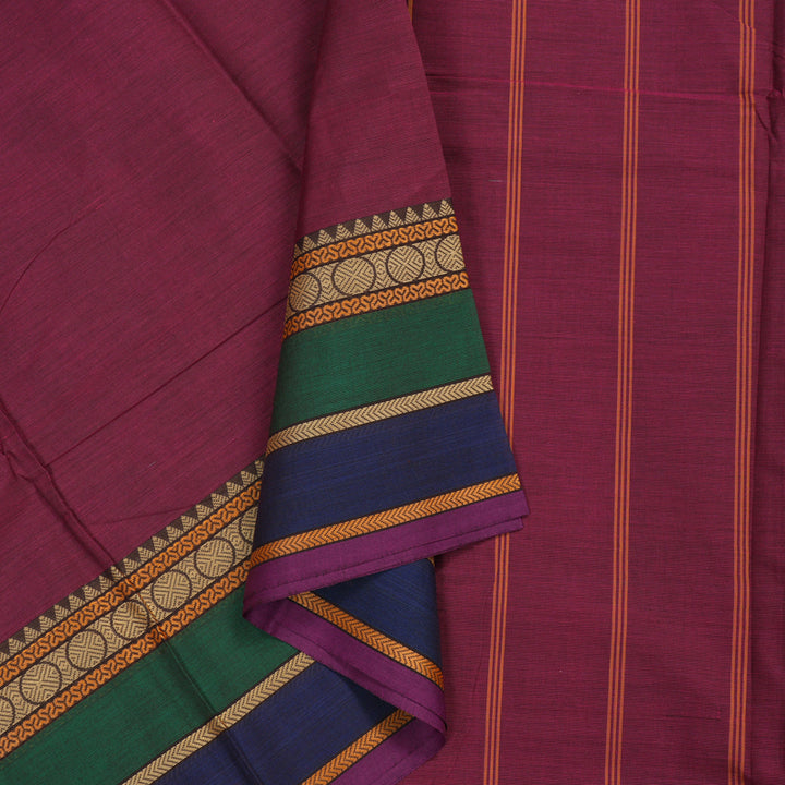 Hayagrivas Handloom Pure Cotton Saree in Stunning Purple KBE233D1-17