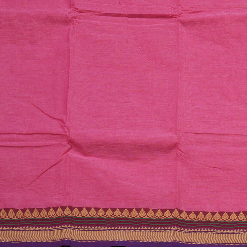 Hayagrivas Pink Handloom Pure Cotton Saree with Wine Maroon Border KBE233D1-25