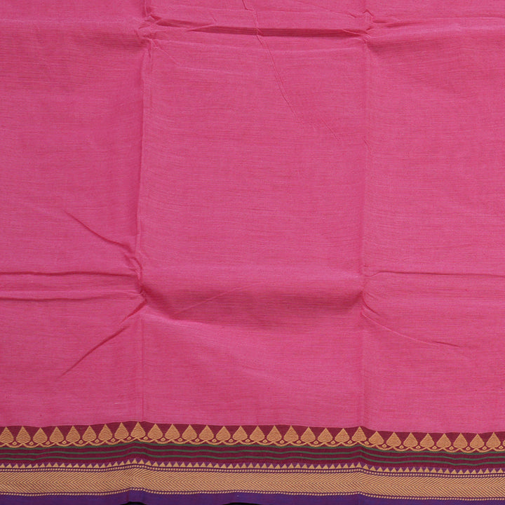Hayagrivas Pink Handloom Pure Cotton Saree with Wine Maroon Border KBE233D1-25