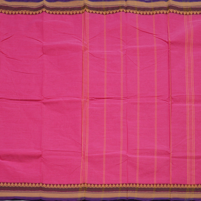 Hayagrivas Pink Handloom Pure Cotton Saree with Wine Maroon Border KBE233D1-25