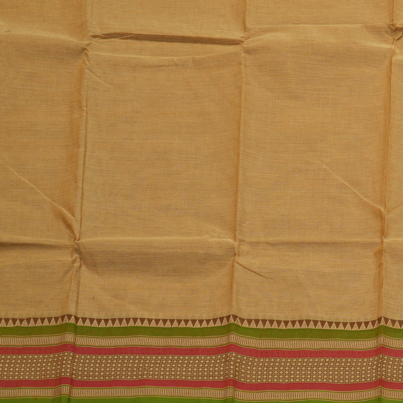 Hayagrivas Sandal Handloom Pure Cotton Saree with Brown Border KBE233D1-26