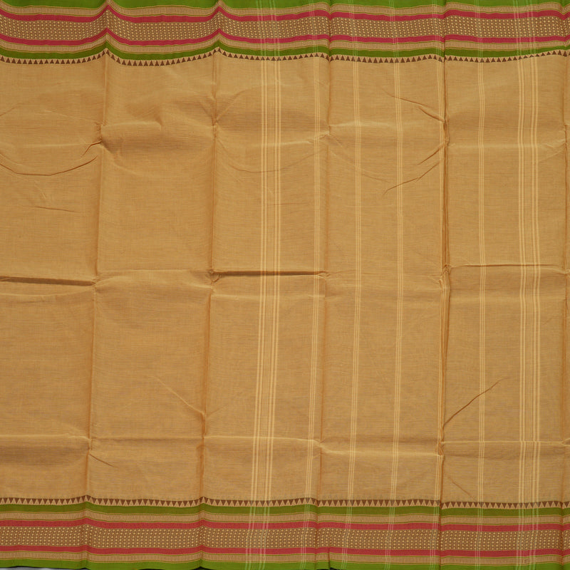 Hayagrivas Sandal Handloom Pure Cotton Saree with Brown Border KBE233D1-26